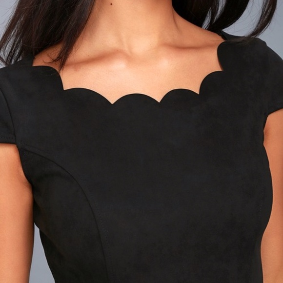 Lulus DREAMS BLACK SUEDE SKATER DRESS - Picture 4 of 4